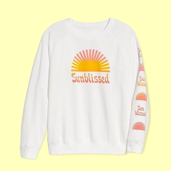 Tops - Plus Size 1X Graphic Crew Neck “Sun Blissed” Sweatshirt